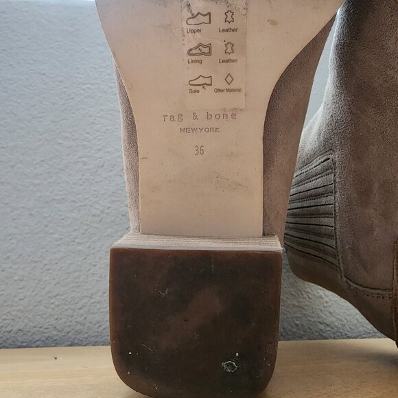 Rag & Bone Rover Ankle Boot Camel Leather Suede Womens US Sz 6 / EU 36 - Picture 12 of 13